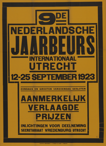 701712 Affiche van de 9e Nederlandse Jaarbeurs te Utrecht.